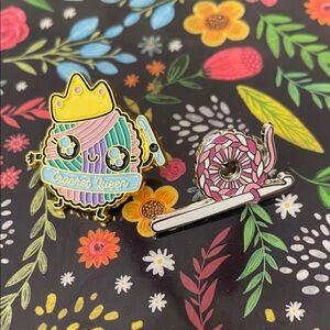 Bundle of two Crochet Themed Pins